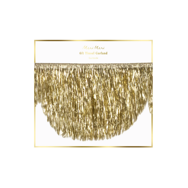 Gold tinsel shell garland