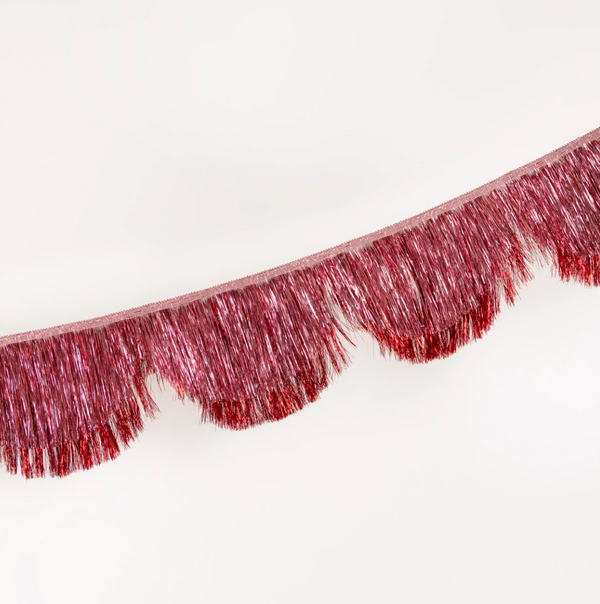 Pink tinsel shell garland