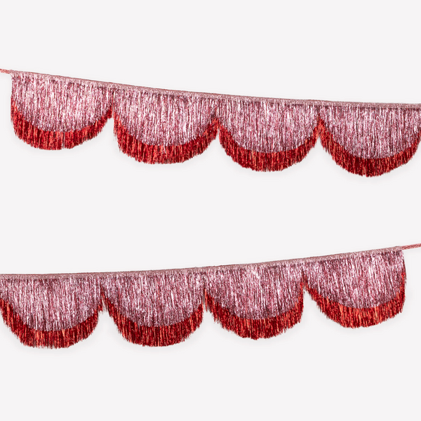 Pink tinsel shell garland