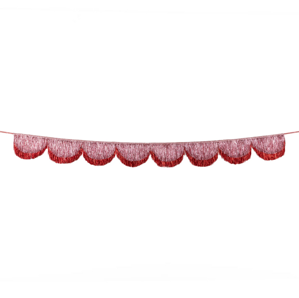 Pink tinsel shell garland
