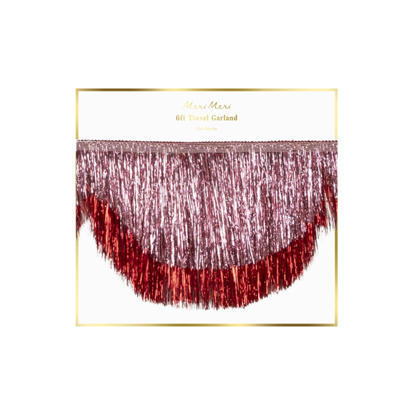 Pink tinsel shell garland