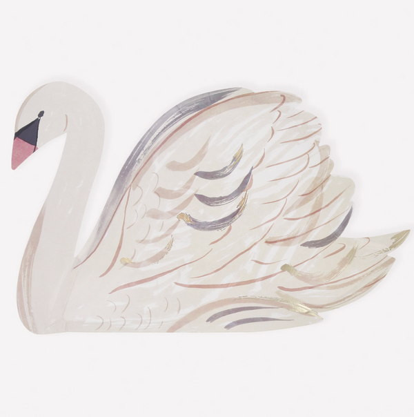 Swan party plates (8x)