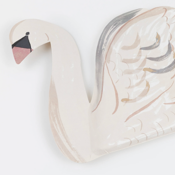 Swan party plates (8x)