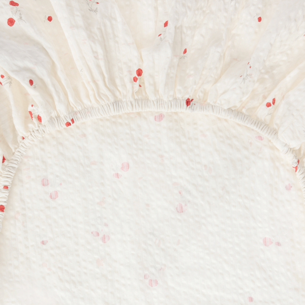 Seersucker fitted sheet Poppy
