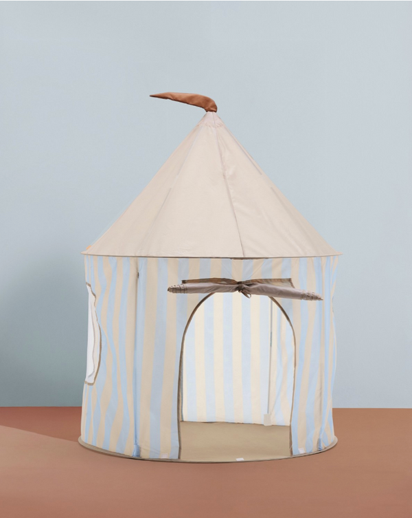 Play tent stripes light blue