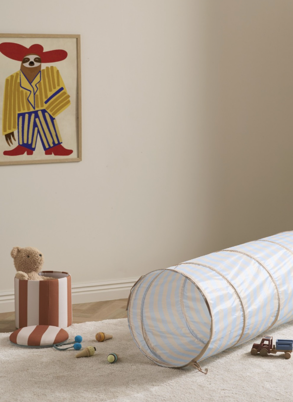 Play tunnel stripes light blue