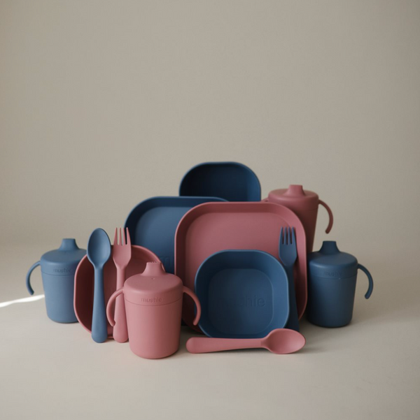 2-er Set Kinderteller Square Dusty Rose