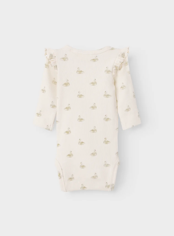 Langarm-Body Pastel Parchment / Swan
