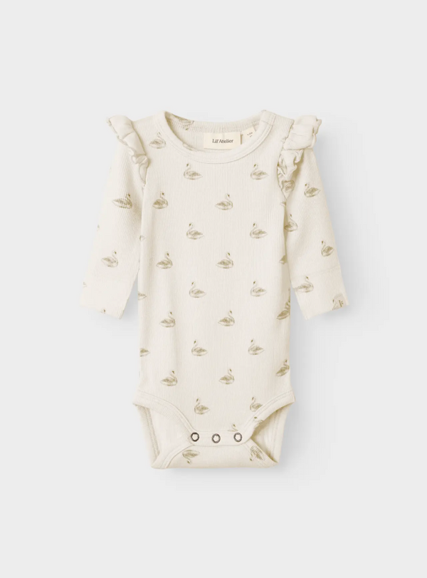 Langarm-Body Pastel Parchment / Swan