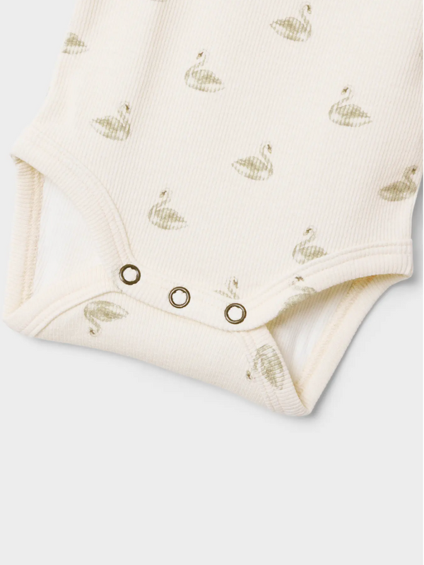 Langarm-Body Pastel Parchment / Swan