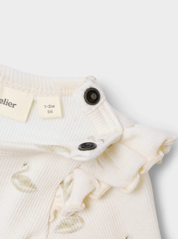 Langarm-Body Pastel Parchment / Swan