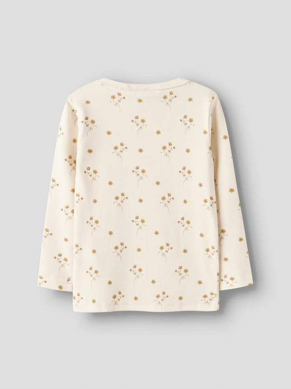Langarm-Shirt Coconut Milk / Flower Yellow