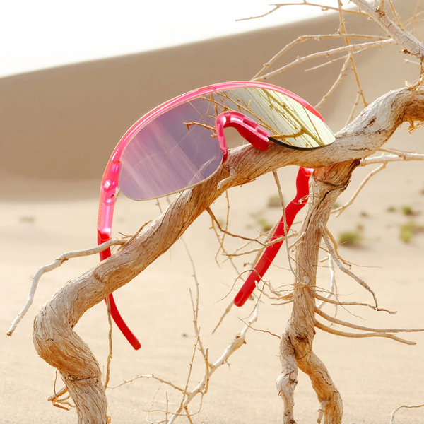 Junior Half-Rim Sport Sunglasses Flamingo Pink