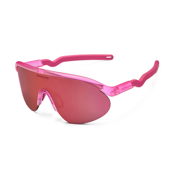 Junior Half-Rim Sport Sunglasses Flamingo Pink