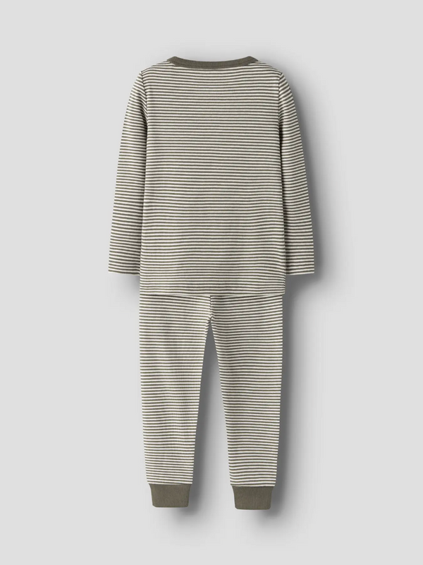 Ribbed Pajamas Dusty Olive Stripes