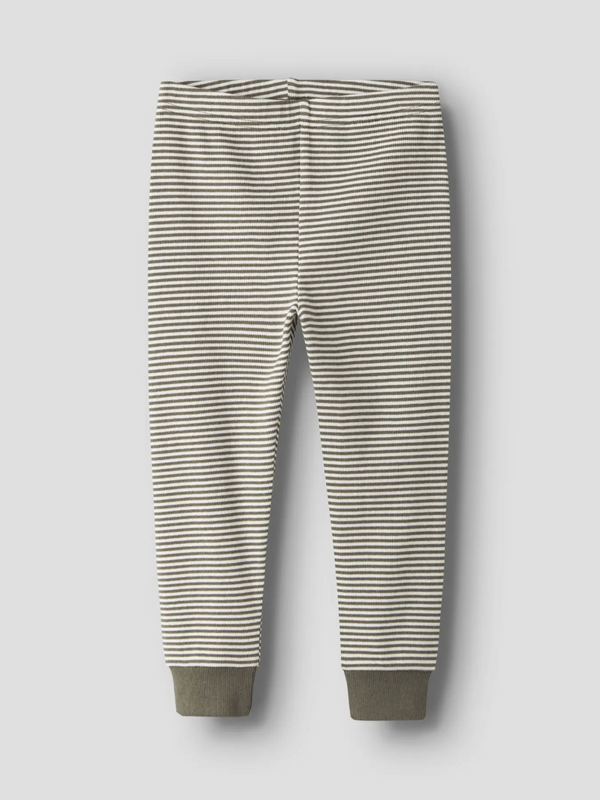 Ribbed Pajamas Dusty Olive Stripes