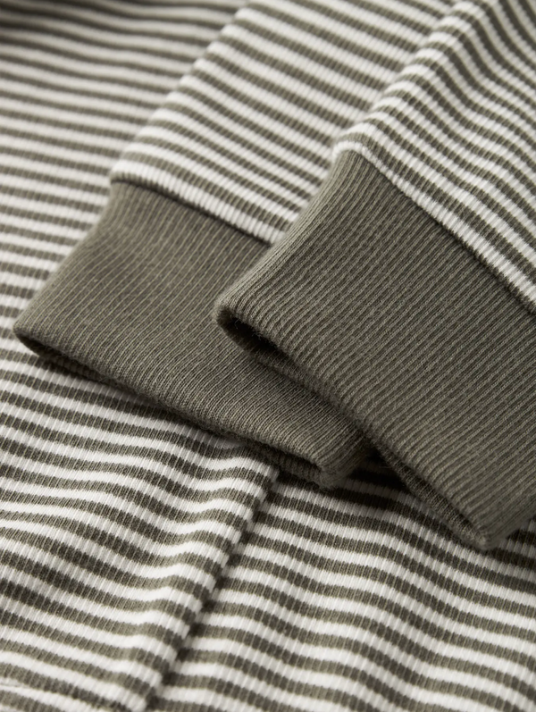 Ribbed Pajamas Dusty Olive Stripes