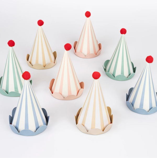 Pastel Party Hats (x8)