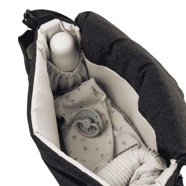 Kompakte Sebra Wickeltasche On-the-Go in Dark Grey Melange