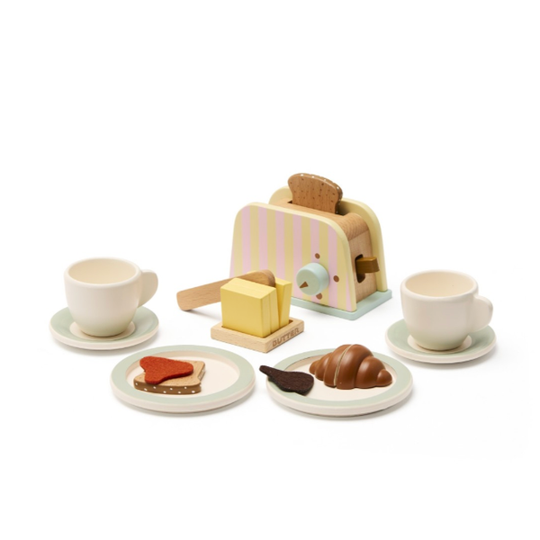 Kids Concept Spielset Frühstück Mini mit Toaster und Filz-Butter