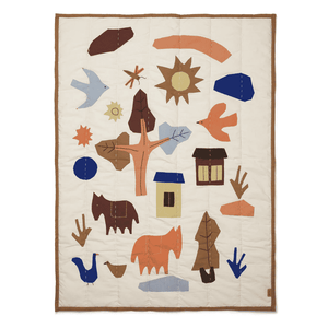 ferm LIVING Village Steppdecke 110 × 80 cm aus 100 % Bio-Baumwolle