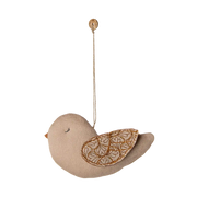 Fabric ornament bird winter heart sand 