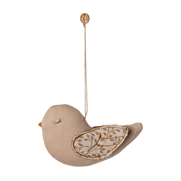 Fabric ornament bird branches blue 