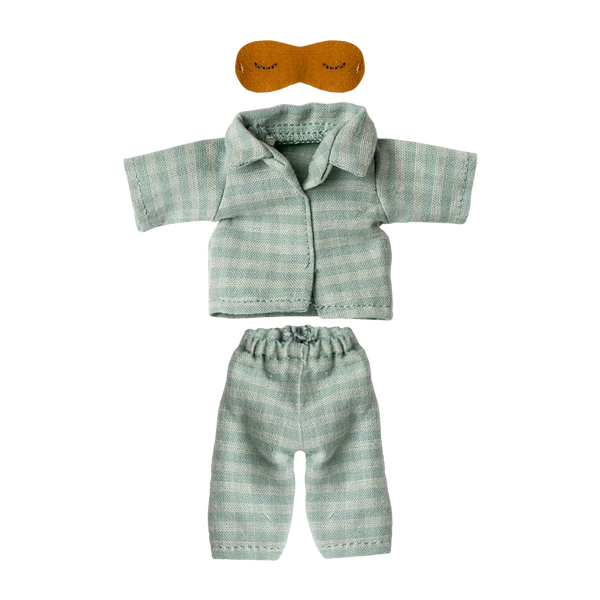 Papa Mouse pajamas, mint/sand 
