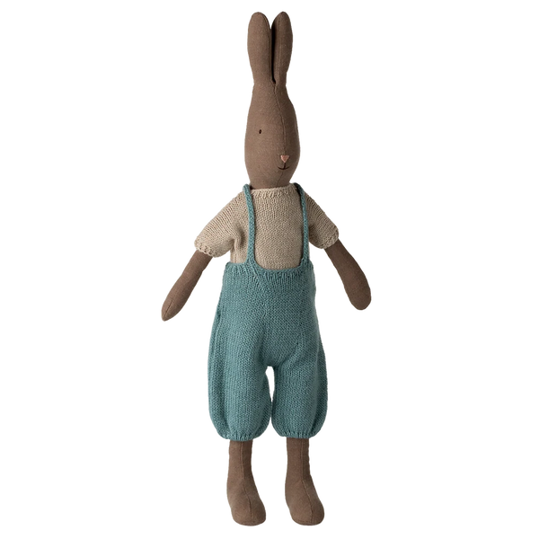 Rabbit size 3 brown / shirt and overalls 
