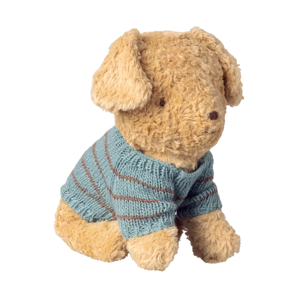 Gestrickter Pullover für Welpe Dusty Blau