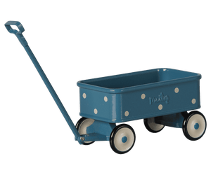 Maileg Handwagen Maus in Blau aus Metall