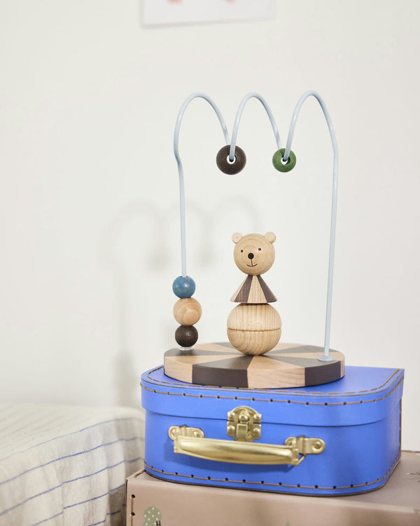 Circus Bear Abacus Nature/Dusty Blue