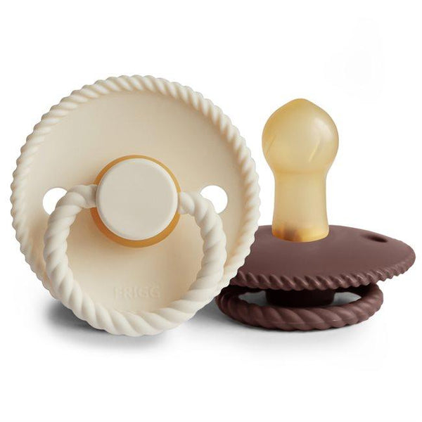 2-Pack Latex Pacifier Rope Cream/Cocoa