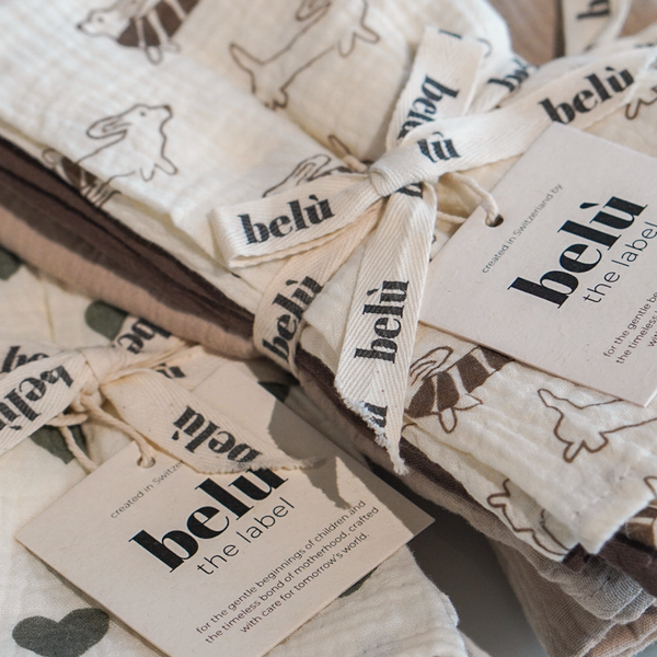 Pack of 3 Green Heart muslin cloths