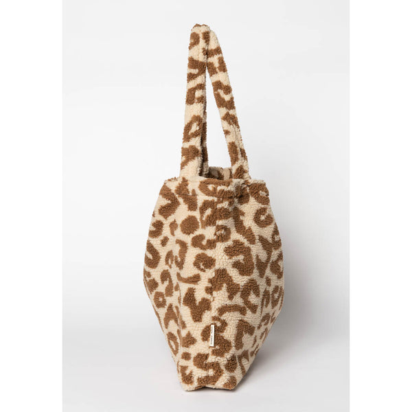 Ecru Leopard Teddy Mom Bag