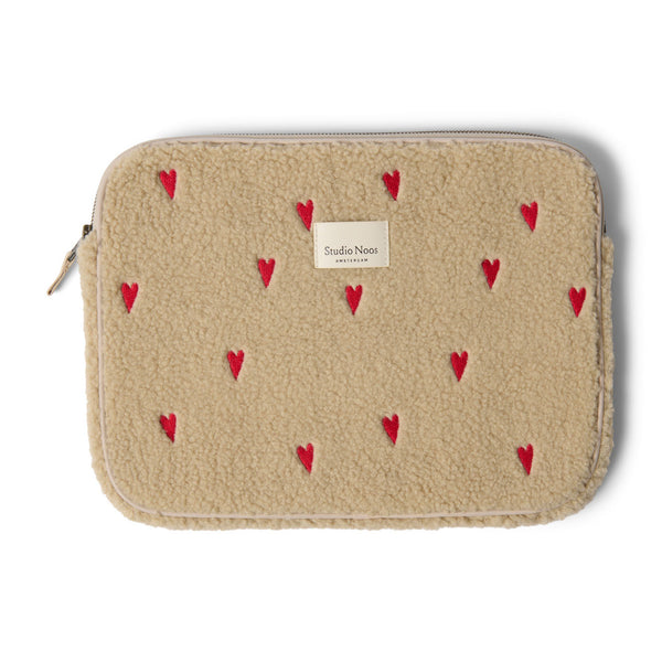 Ecru Teddy Hearts Laptop Case 13"