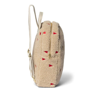 Verstellbare Träger des Studio Noos Mini Rucksacks Ecru Teddy Hearts