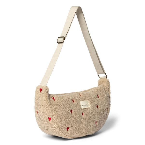 Sac banane Teddy Hearts écru pour adulte