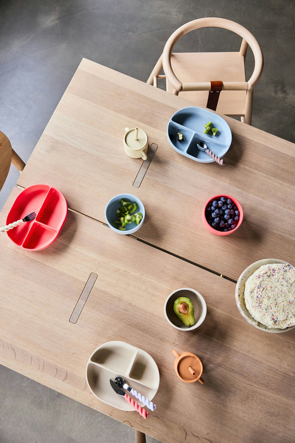 Children's plate with suction cup, beige