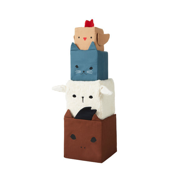 Soft stacking tower Farm Animals