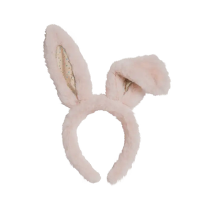 Fluffy bunny ears headband pink