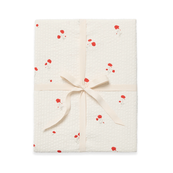 Seersucker fitted sheet Poppy