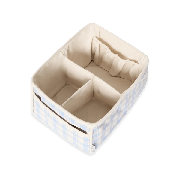 Diaper Caddy Plaid Sky Blue