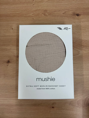 Mushie-Give a Chance: Musselin-Fixleintuch Blush-Beluga Kids