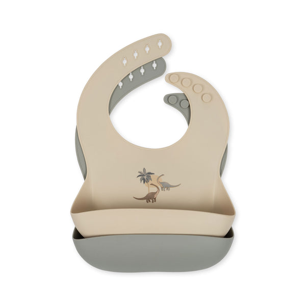 2-Pack Silicone Bibs Dino