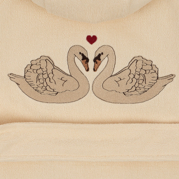 Terry bathrobe Embroidery Swan