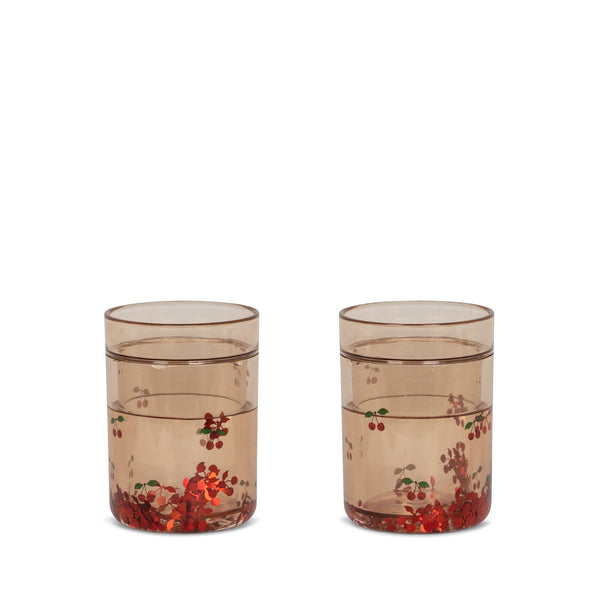 2-pack of glitter drinking cups Cherry
