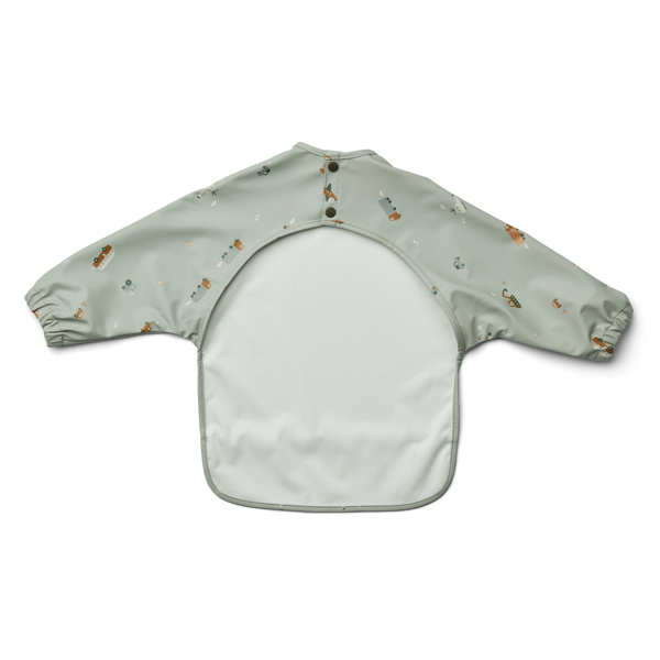 Merle Bib with Sleeves Vehicles / Dove Blue