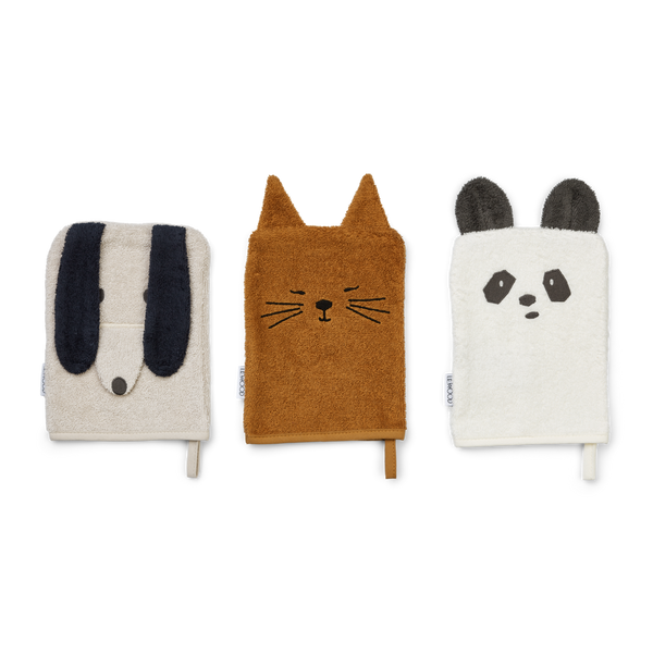 Lot de 3 gants de bain Sylvester Animal Mix