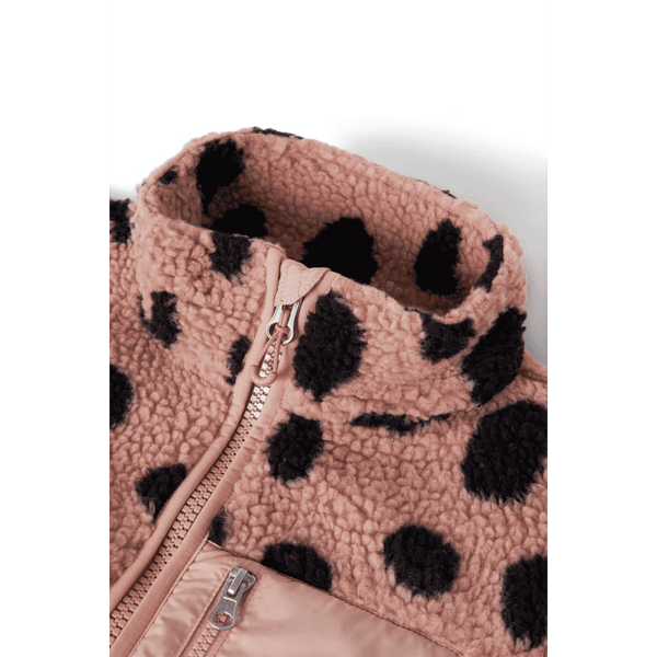Liewood Nelson Teddyjacke Erwachsene Mega Leo Spot Pale Tuscany – Teddyfleece Detail